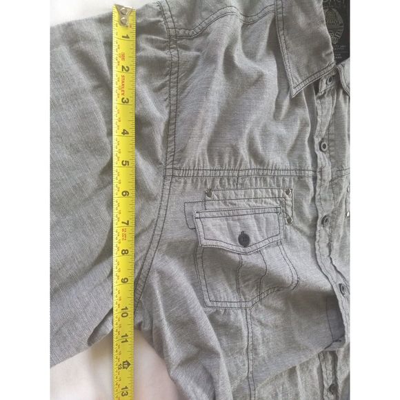 Legacy Edition Men's Long-sleeved Button Up Shirt Size Large Pockets Gray Cotton - Picture 6 of 10